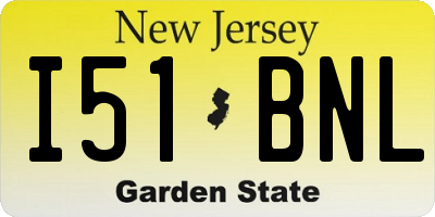 NJ license plate I51BNL