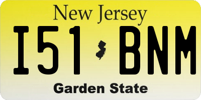 NJ license plate I51BNM