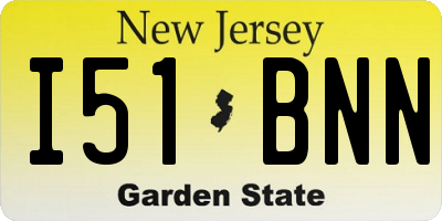 NJ license plate I51BNN