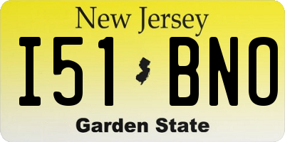NJ license plate I51BNO