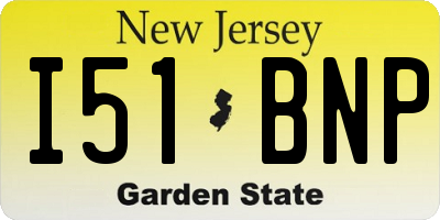 NJ license plate I51BNP