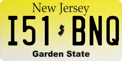 NJ license plate I51BNQ