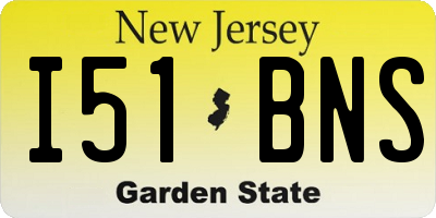 NJ license plate I51BNS