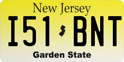 NJ license plate I51BNT