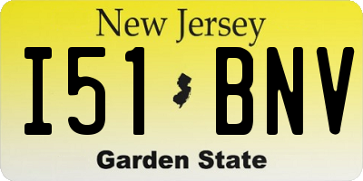 NJ license plate I51BNV