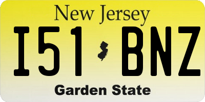 NJ license plate I51BNZ