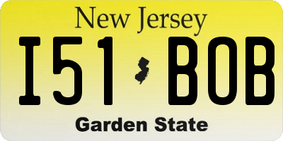 NJ license plate I51BOB