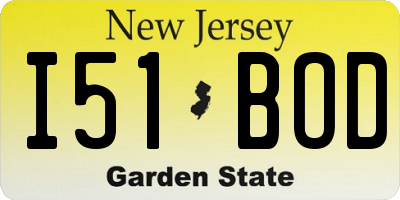 NJ license plate I51BOD