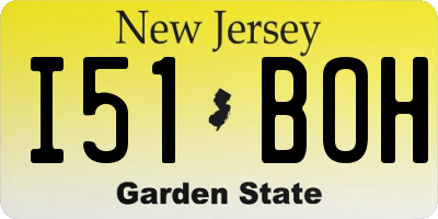 NJ license plate I51BOH