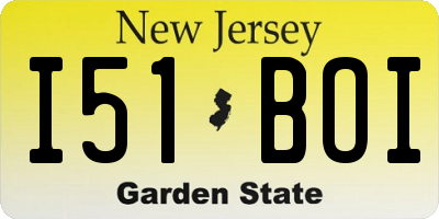 NJ license plate I51BOI