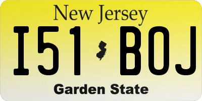NJ license plate I51BOJ