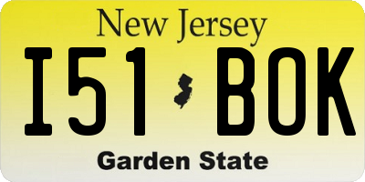 NJ license plate I51BOK