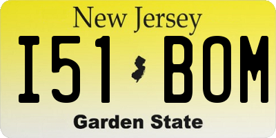 NJ license plate I51BOM