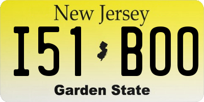 NJ license plate I51BOO