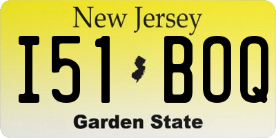 NJ license plate I51BOQ