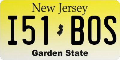 NJ license plate I51BOS