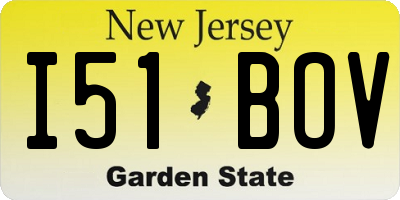 NJ license plate I51BOV