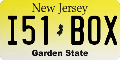 NJ license plate I51BOX