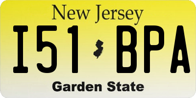 NJ license plate I51BPA