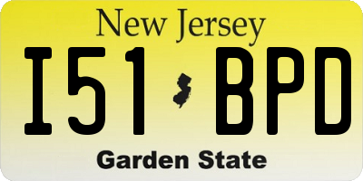 NJ license plate I51BPD