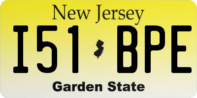 NJ license plate I51BPE