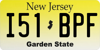 NJ license plate I51BPF