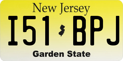 NJ license plate I51BPJ