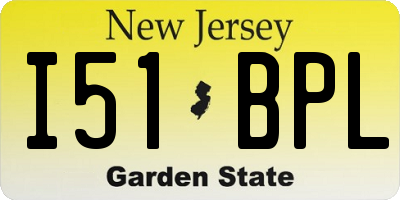 NJ license plate I51BPL