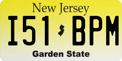 NJ license plate I51BPM