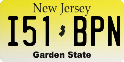 NJ license plate I51BPN