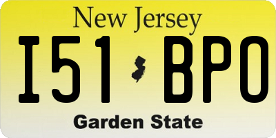 NJ license plate I51BPO