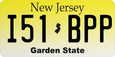 NJ license plate I51BPP
