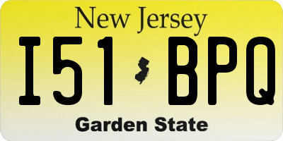 NJ license plate I51BPQ
