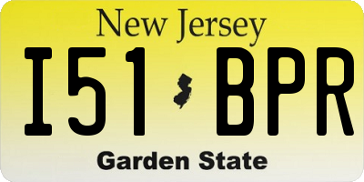 NJ license plate I51BPR