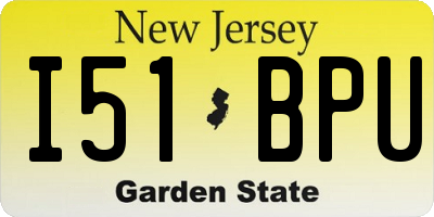 NJ license plate I51BPU