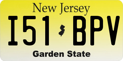 NJ license plate I51BPV