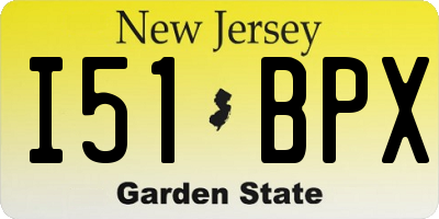 NJ license plate I51BPX