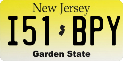 NJ license plate I51BPY