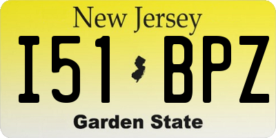 NJ license plate I51BPZ