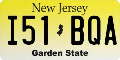 NJ license plate I51BQA