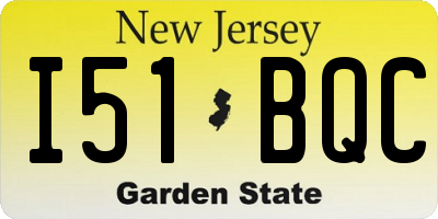 NJ license plate I51BQC