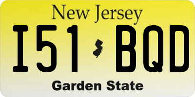 NJ license plate I51BQD