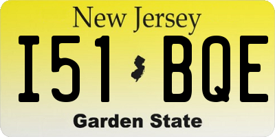 NJ license plate I51BQE