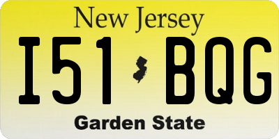 NJ license plate I51BQG