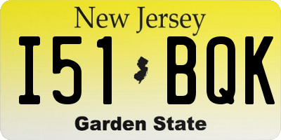 NJ license plate I51BQK
