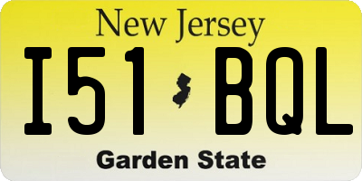 NJ license plate I51BQL