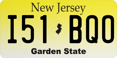 NJ license plate I51BQO