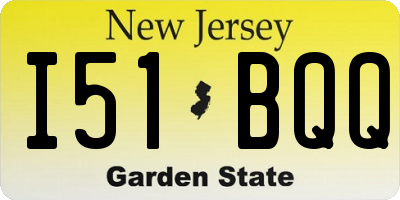 NJ license plate I51BQQ