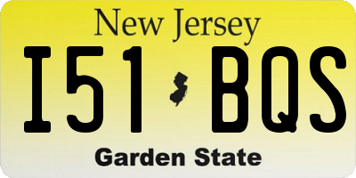 NJ license plate I51BQS