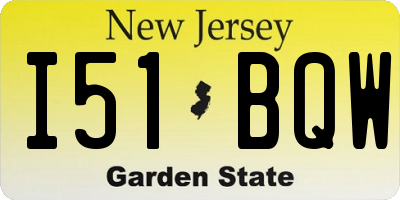 NJ license plate I51BQW